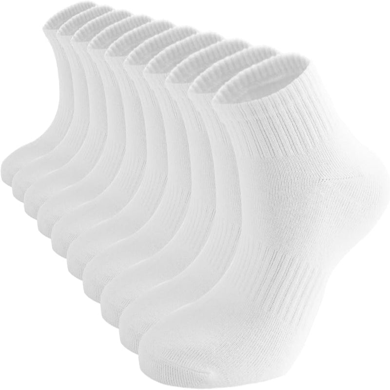 Women's Thin Cotton Ankle Socks, Athletic Mini Crew Socks, 5 Pairs