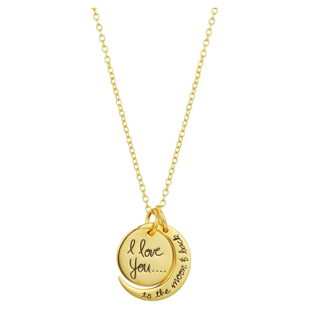 Women's Gold Plated "I Love You to the Moon & Back" Necklace