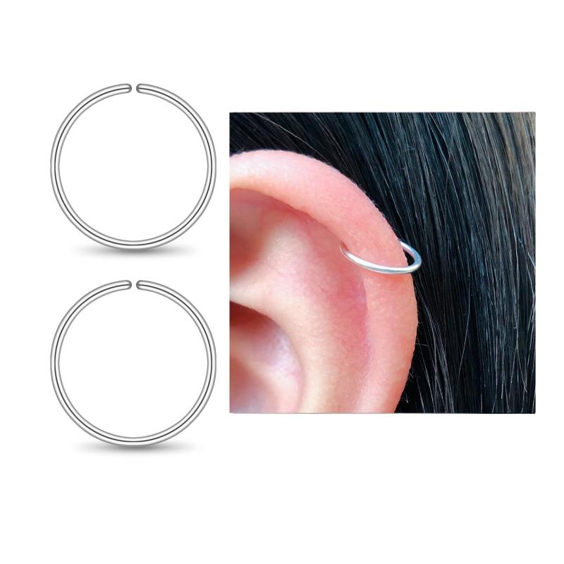 Small Hoop Earrings for Cartilage Nose, Tiny & Thin 