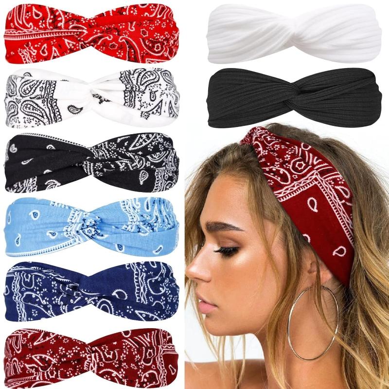 8 Pack Women's Headbands with Twist Knotted Style