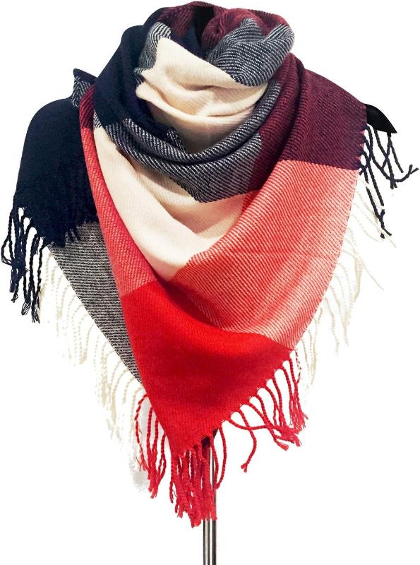  Women's Scarf - Long Plaid Warm Lattice Scarves