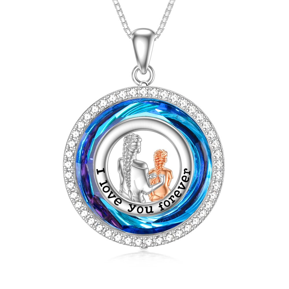 Mother Daughter Necklace S925 Sterling Silver Mother Daughter Necklace Love You Forever to My Daughters Jewelry Gifts from Mom Daughter Birthday Mother's Day Anniversary