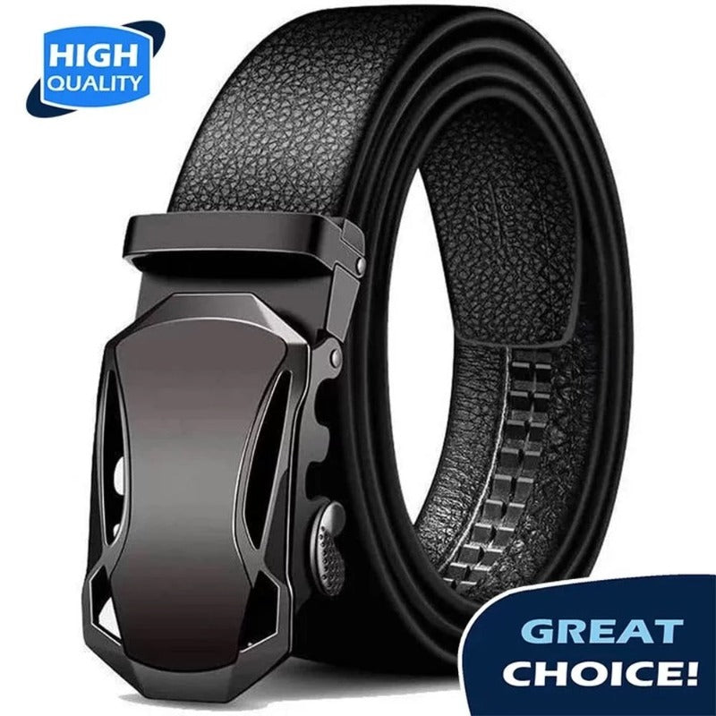 Men's Ratchet Belt - Premium Microfiber Leather Adjustable with Unique Slide Belt Buckle