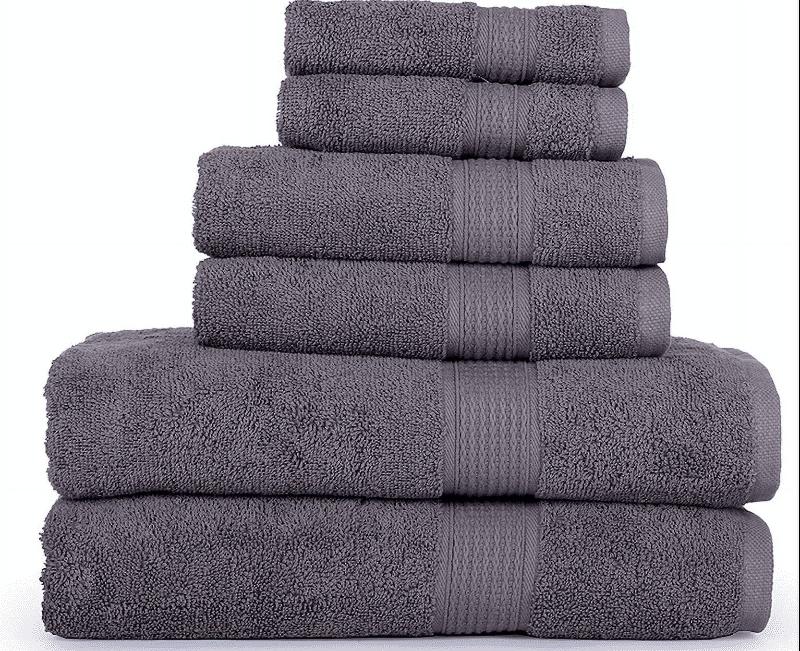 6 Pieces Towel Set - 2 Bath, 2 Hand & 2 Washcloths