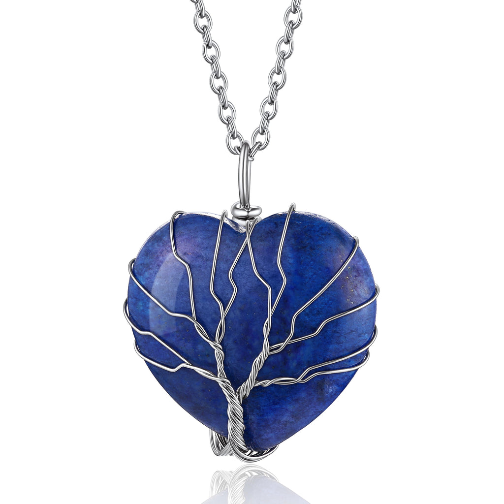 Tree of Life Crystal Heart Pendant & Necklace