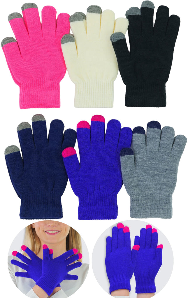 Pack of 6 Assorted Plush Magic Gloves - One Size