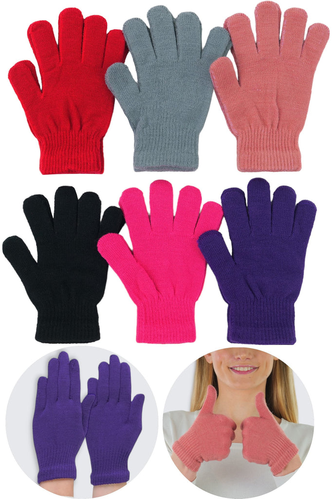 Pack of 6 Assorted Plush Magic Gloves - One Size