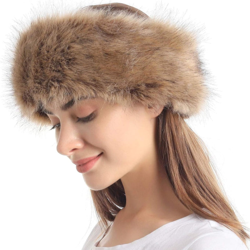 Faux Fur Headband with Stretch Women'S Winter Earwarmer Earmuff