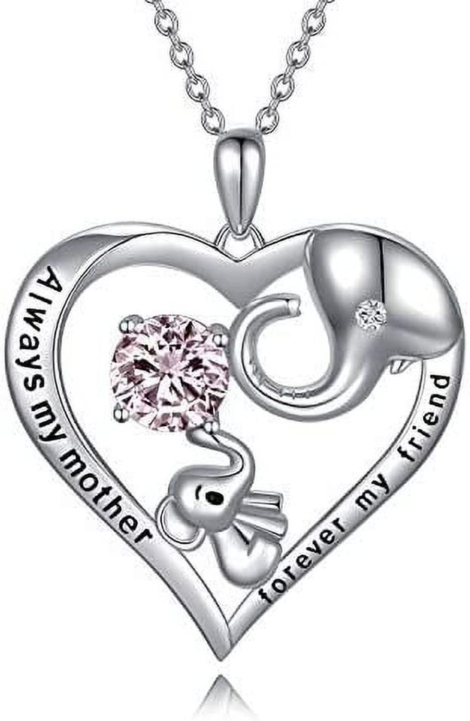 Gifts for Mom Sterling Silver Mom and Baby Elephants Necklace Jewelry Gifts for Women Mother Mom Mama Nana