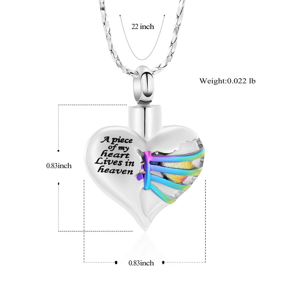 Heart Urn Necklace for Ashes Women Men Cremation Jewelry for Ashes Cremation Necklace In Memory of Grandpa Grandma Dad Mom Uncle Aunt Brother Sister Daughter Son