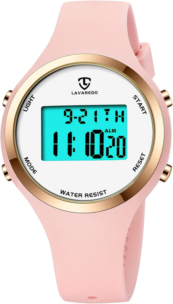 Digital Sport Watch - 3ATM Waterproof Wrist Watch with Alarm Clock