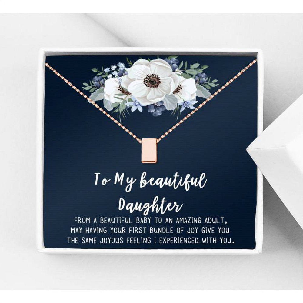 Mother Daughter Necklace Jewelry with Gift Box Card - Gifts for Mom, Daughter, Birthday, Mothers Day - Two Infinity Necklace for Women [Silver Infiniry Ring, No-Personalized Card]