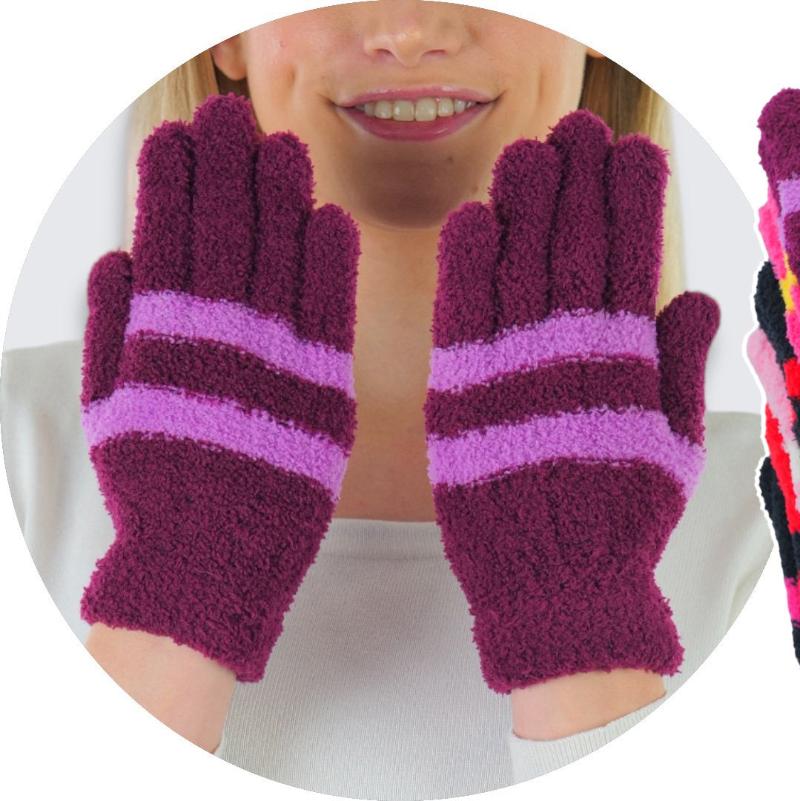 Pack of 6 Assorted Plush Magic Gloves - One Size