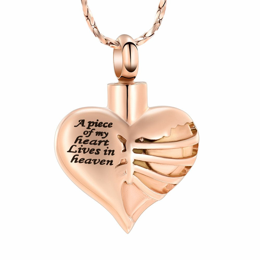 Heart Urn Necklace for Ashes Women Men Cremation Jewelry for Ashes Cremation Necklace In Memory of Grandpa Grandma Dad Mom Uncle Aunt Brother Sister Daughter Son