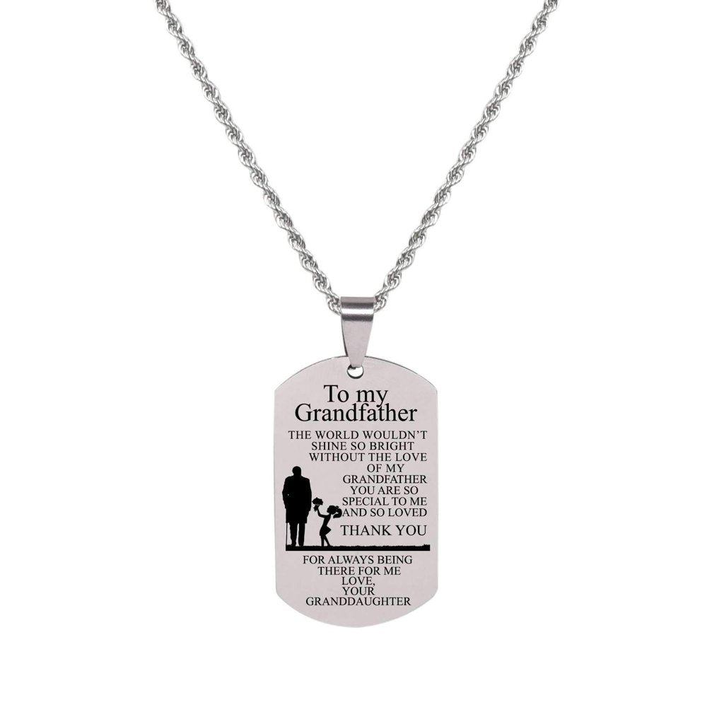 Sentiment Tag Necklace - TO GRANDPA FROM GRANDSON