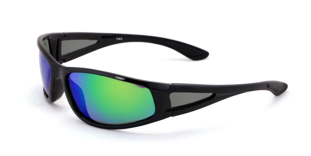 Men's Polycarbonate Polarized Sunglasses - Wrap Around Shielded Shade