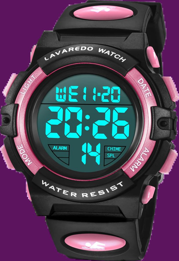 Boy's Digital Sport Outdoor Waterproof LED Wrist Watch with Stopwatch