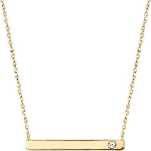 14K Gold Plated Crystal Birthstone Bar Necklace | Gold Necklaces for Women |