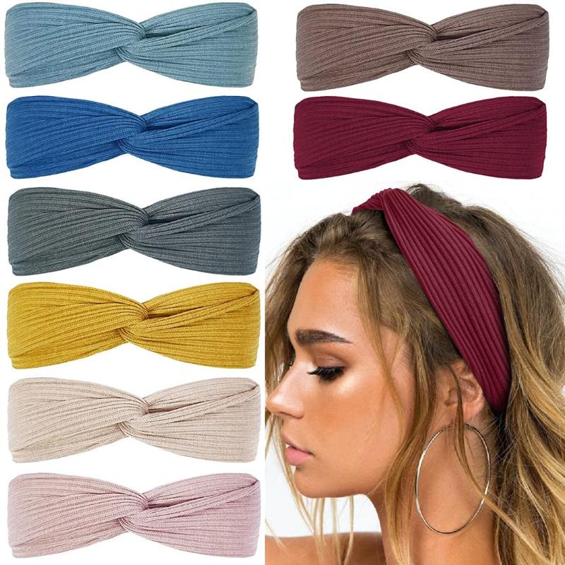 8 Pack Women's Headbands with Twist Knotted Style