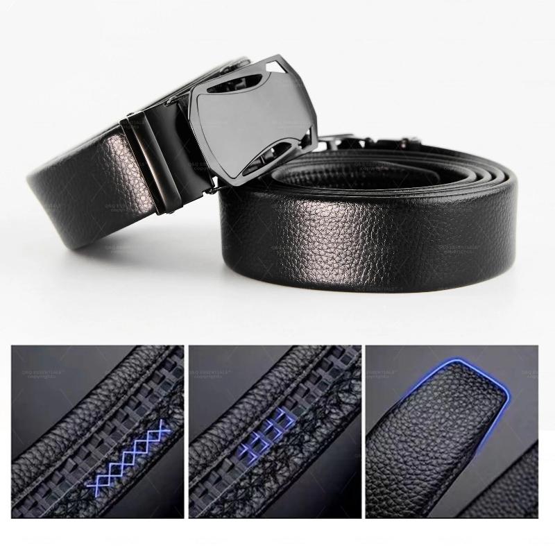 Men's Ratchet Belt with Premium Microfiber Leather - Adjustable with Unique Slide Buckle