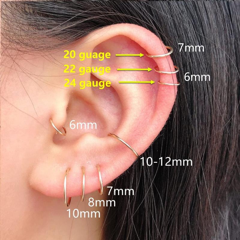 Small Hoop Earrings for Cartilage Nose, Tiny & Thin 