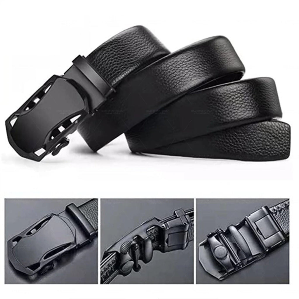 Men's Ratchet Belt with Premium Microfiber Leather - Adjustable with Unique Slide Buckle