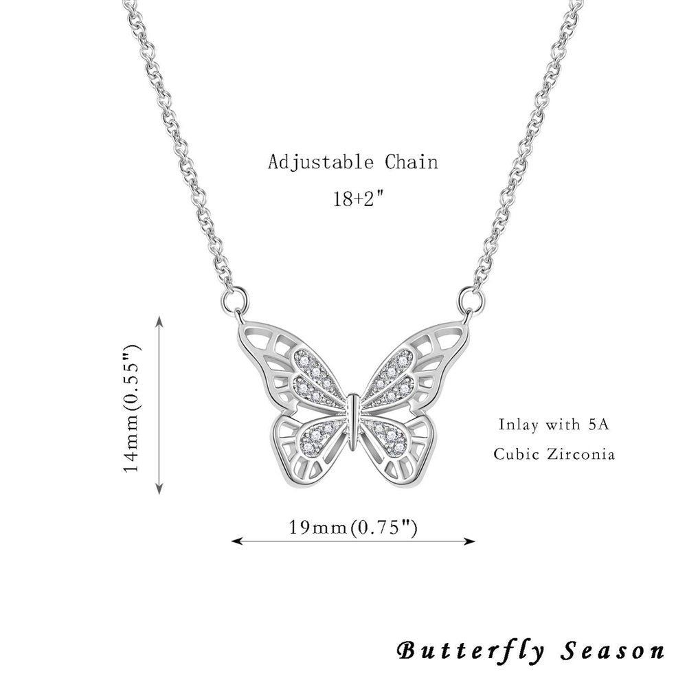 Beautiful Butterfly Necklace Pendant & Chain Set
