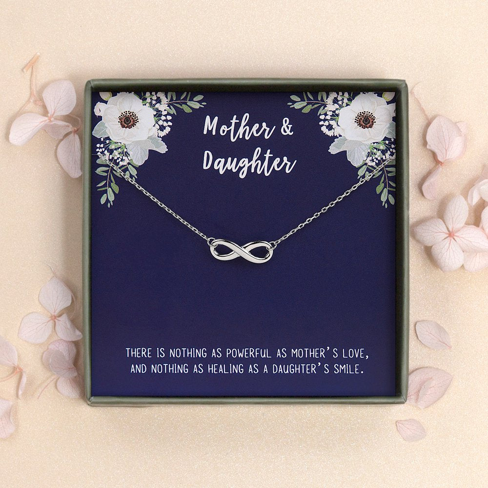 Mothers-Daughter-Necklace, 925 Sterling Silver Infinity Symbol Necklace Gift for Mom Birthday