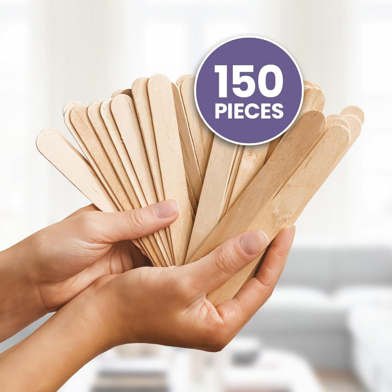 Waxing Sticks for Hair Removal, Splinter-Free Wooden Sticks for Face and Body