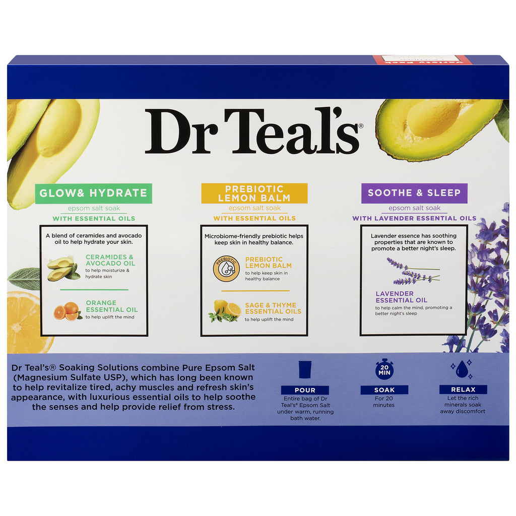 4 Piece Dr. Teal's Pure Epsom Salt Wellness Bath & Body Care Set