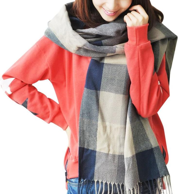  Women's Scarf - Long Plaid Warm Lattice Scarves