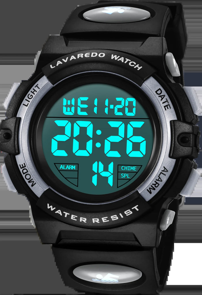 Boy's Digital Sport Outdoor Waterproof LED Wrist Watch with Stopwatch