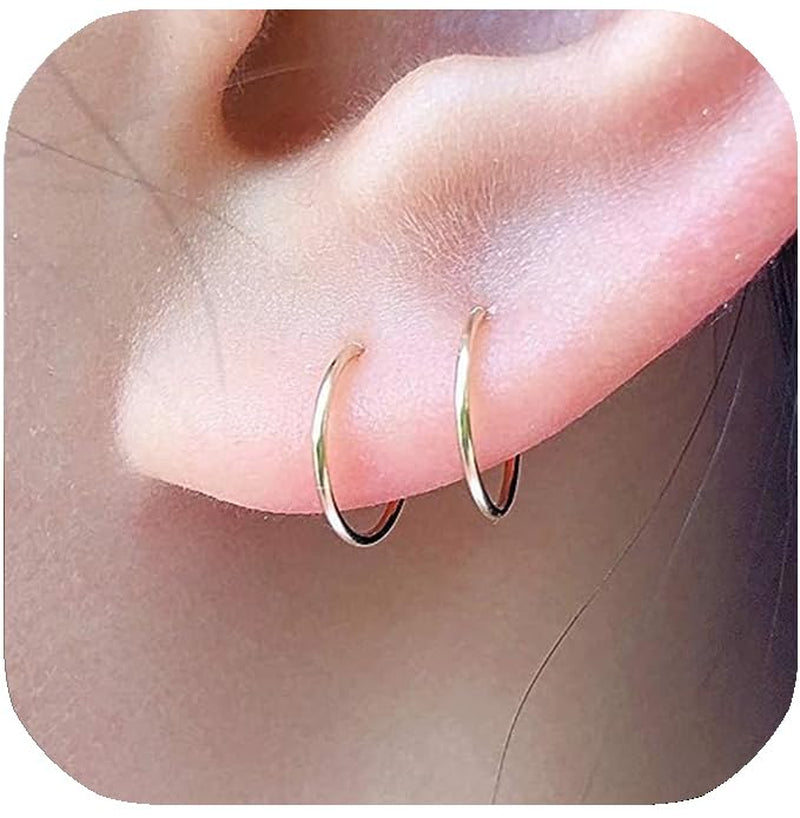 Small Hoop Earrings for Cartilage Nose, Tiny & Thin 