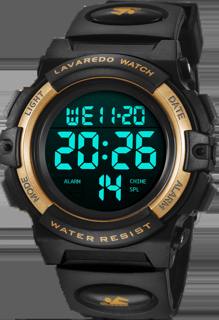 Boy's Digital Sport Outdoor Waterproof LED Wrist Watch with Stopwatch