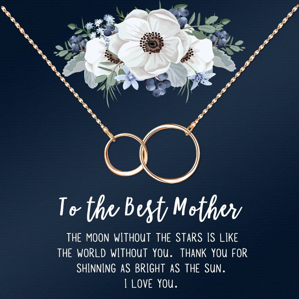 To The Best Mother Mother's Day Gift, Gift for Her, Gift for Her, Mother's Day Jewelry with Card, Card and Necklace Set for Mother's Day, Gift for Mom [Rose Gold Infinity, No-Personalized Card]