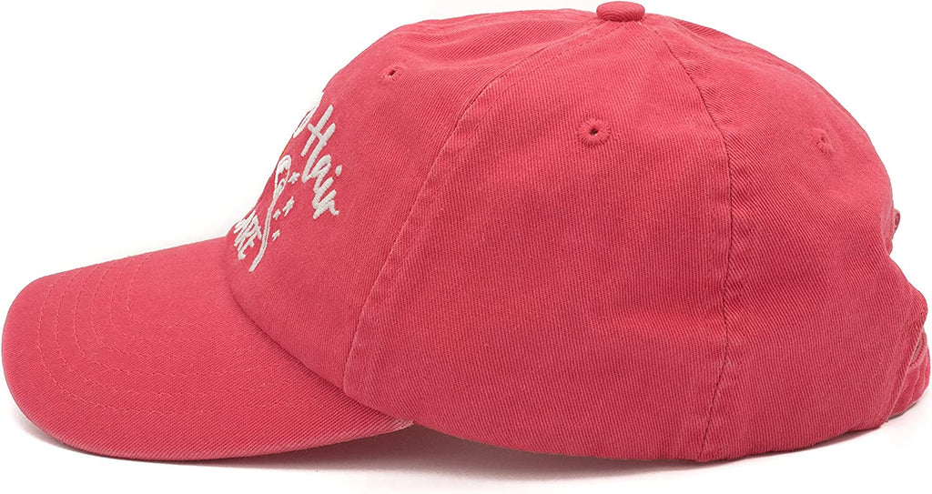 Women’s Baseball Caps Embroidered Distressed Adjustable Boat Lake Camping Hair Don’t Care Hat Gift