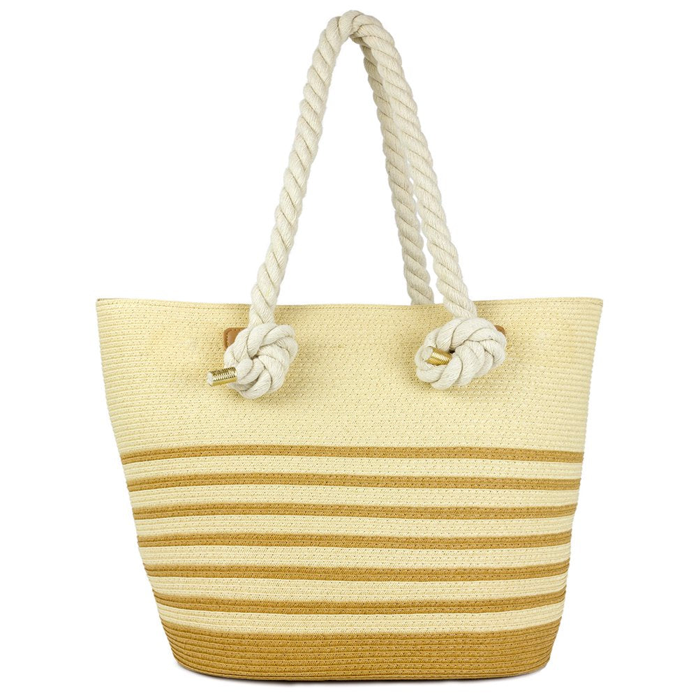 Women's Adult Paper Straw Beach Bag Navy