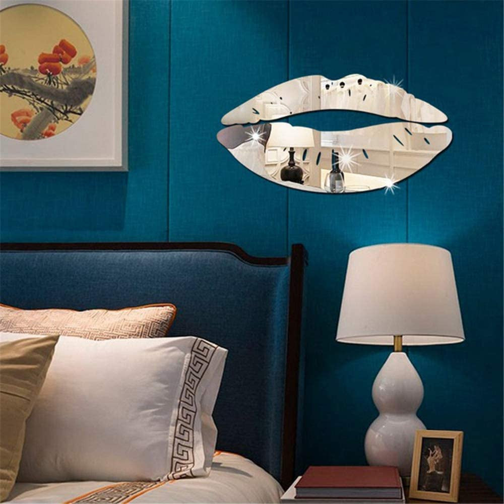 4Pcs DIY Modern 3D Kiss Lip Mirror Wall Sticker