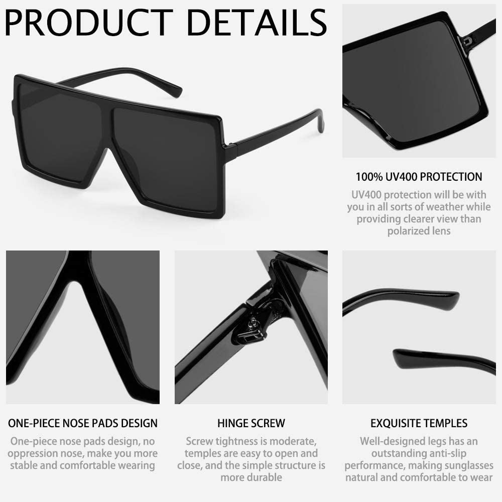 Ultralight Square Oversized Sunglasses for Women & Men