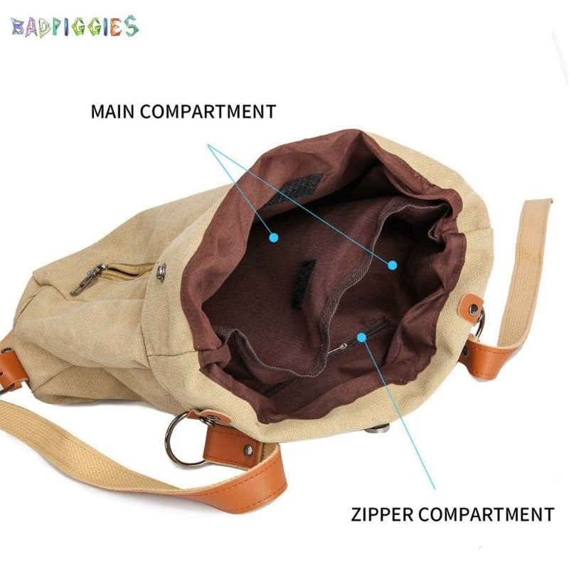 Canvas Handbag Tote Shoulder Bag for Women Casual Hobo Bag Rucksack Convertible Backpack 