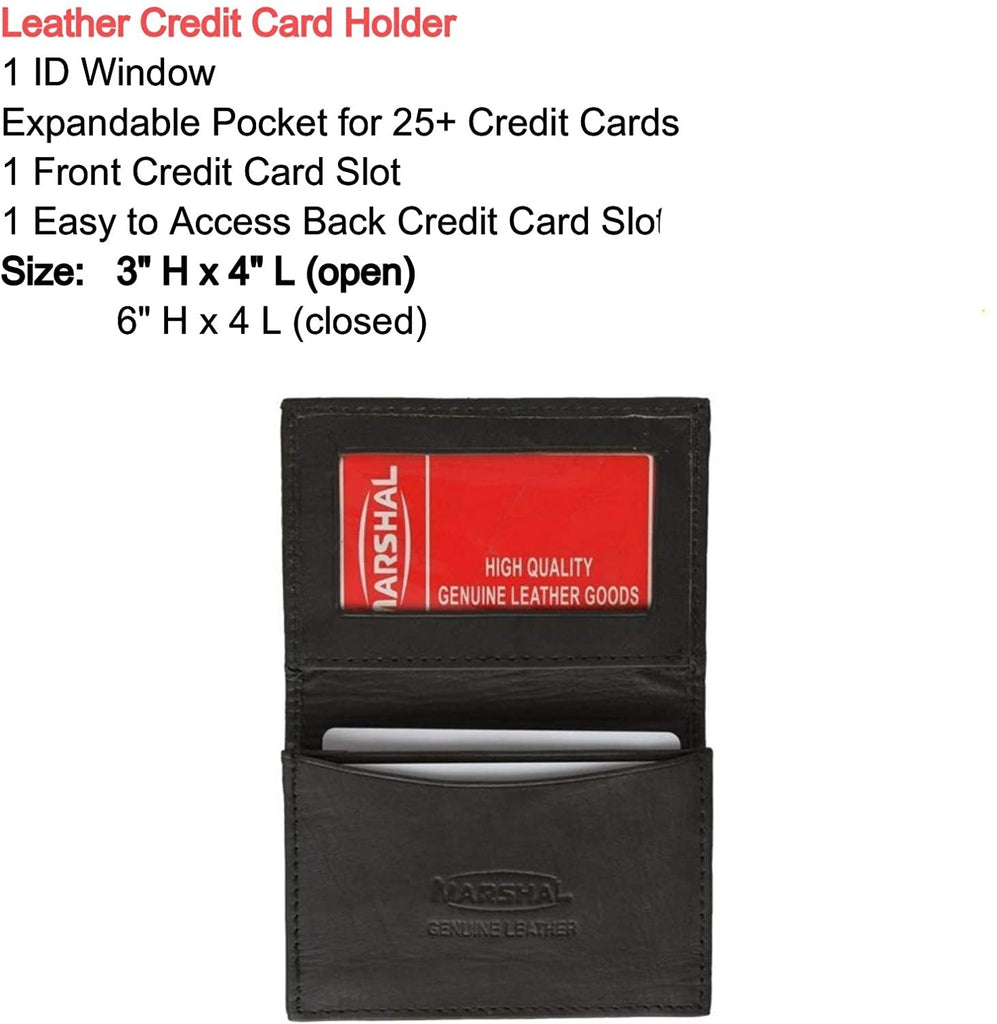 Genuine Leather Expandable Credit Card ID Business Card Holder Wallet