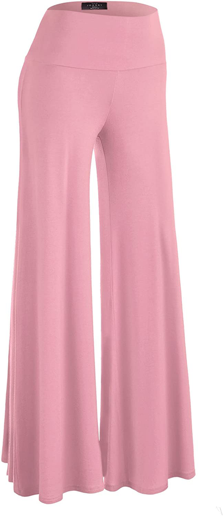 Made By Johnny Women's Casual Comfy Solid Wide Leg Palazzo Lounge Pants