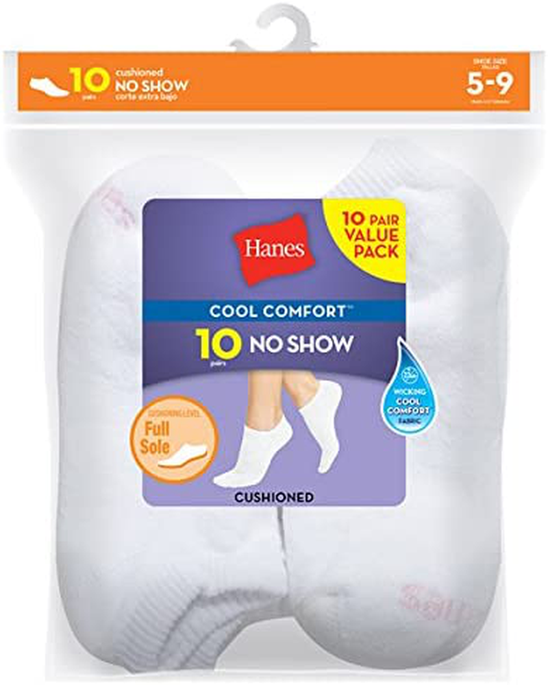 Hanes Women's 10-Pair Value Pack No Show Socks
