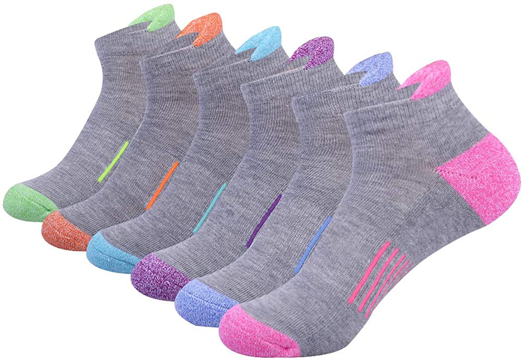 Womens Ankle Athletic Low Cut Tab Socks Cushioned Running Sports 6 Pack