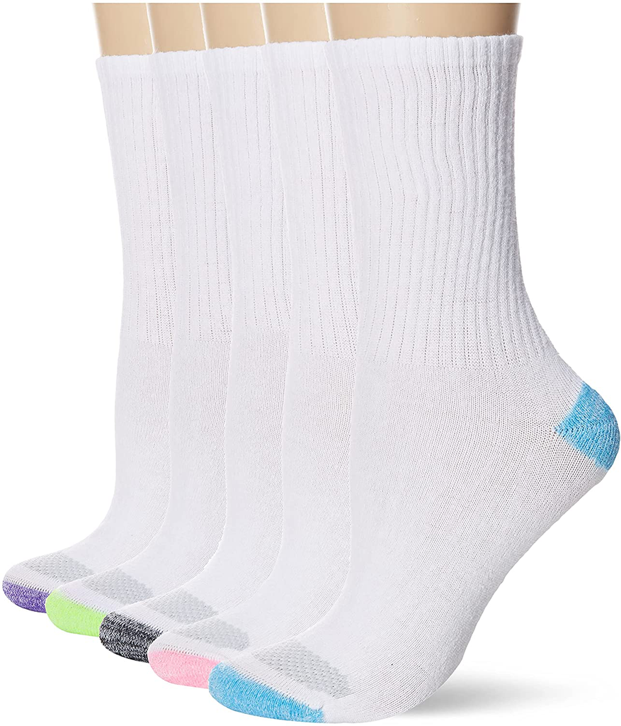 Hanes Women's 6-Pair Plush Comfort Toe Seam Crew Socks