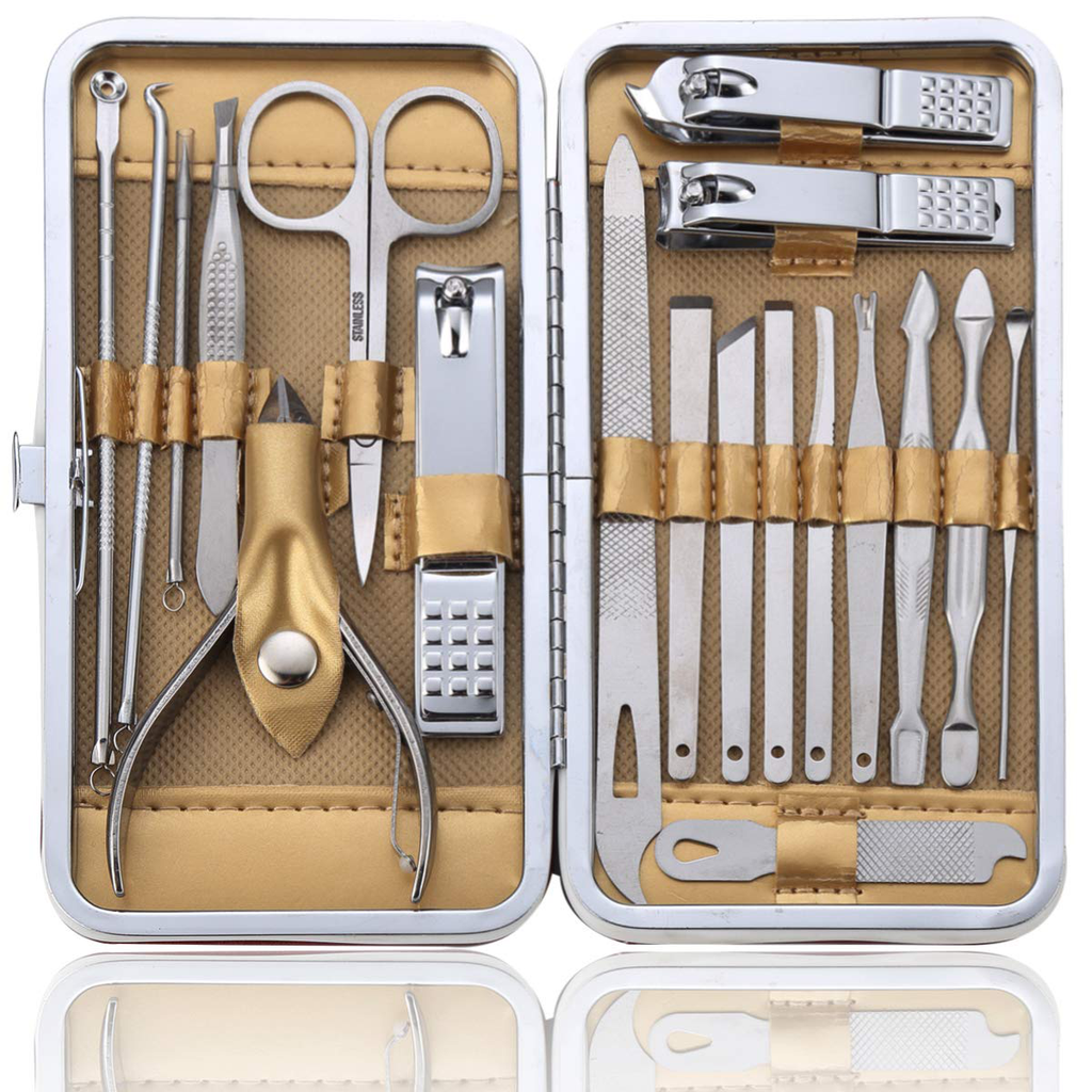18 in 1 Stainless Steel Professional Manicure Set with Case
