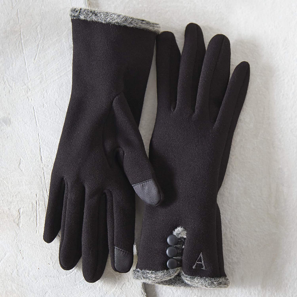 Mud Pie Women's Smart Screen Knit Gloves, Black, One Size