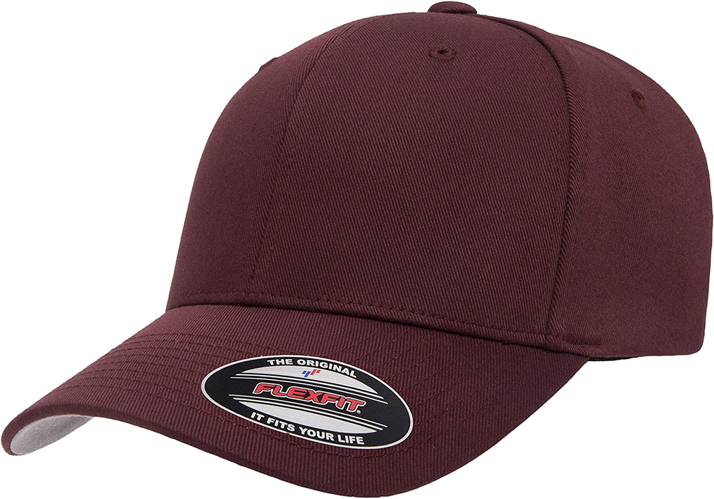 Flexfit Men's Athletic Baseball Fitted Cap Wine Red