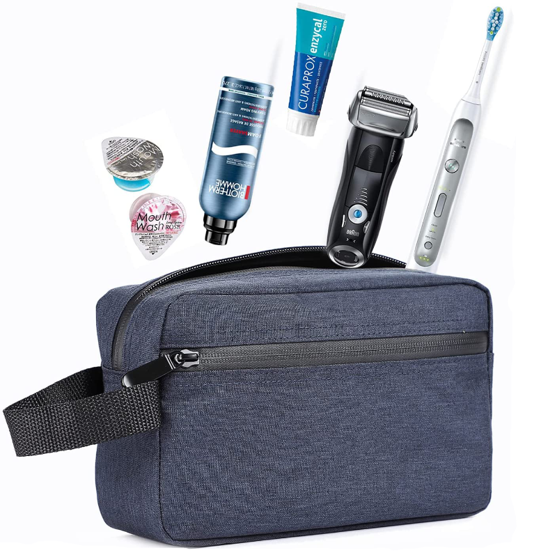 Toiletry Bag for Men, Portable Travel Toiletry Organizer Bag,Shaving Bag for Toiletries Accessories (Deep blue)