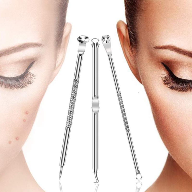 6 Piece Stainless Steel Dual Head Blemish Removal Kit with Portable Box